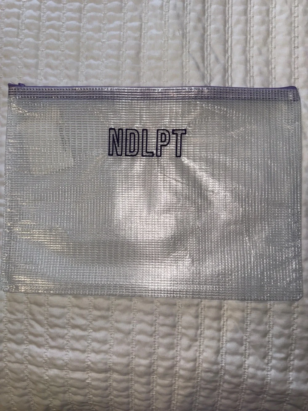 Clear Mesh Zip Pouch with NDLPT Logo - Picture 1 of 2